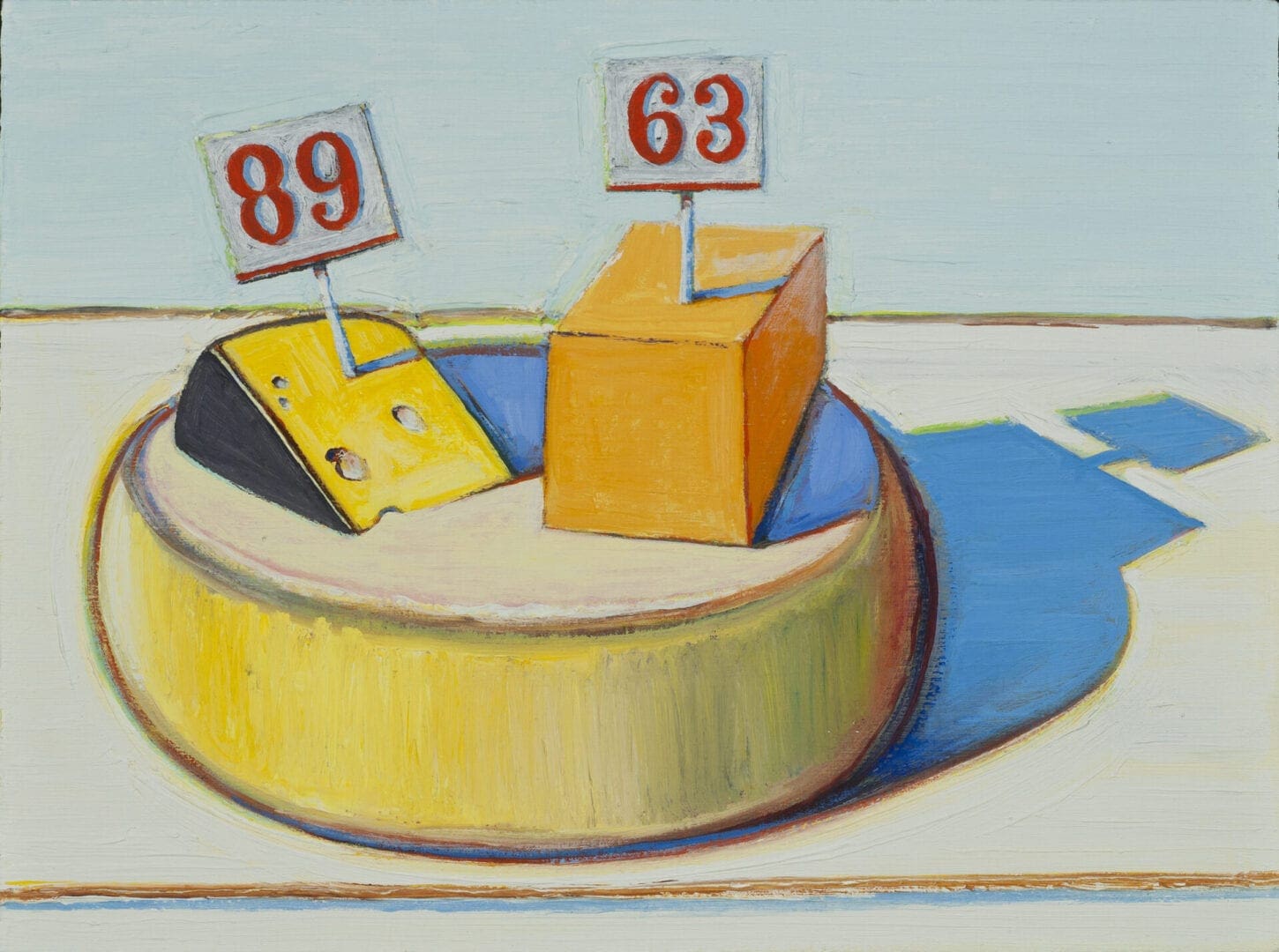 Cheese wheel and wedges with number tags